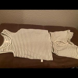 Childhood’s Clothing tank and shorts gray stripe